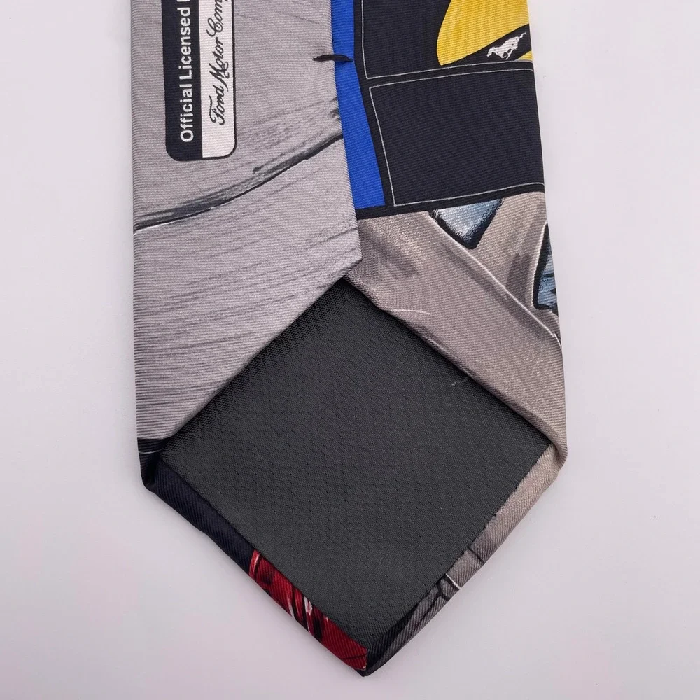 Ford Mustang‎ Tie Officially Licensed Silk Necktie Men's Blue Red Cars
